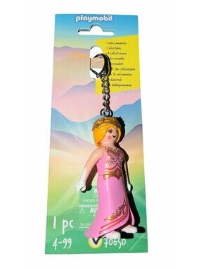 Playmobil Princess Keychain 70650 Pink Gown Gold Crown Collectible Bag Charm NEW